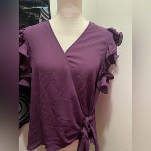 NWT 7th Avenue ny&c  Royal purple Wrap blouse size Xl